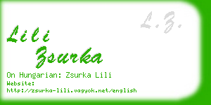 lili zsurka business card